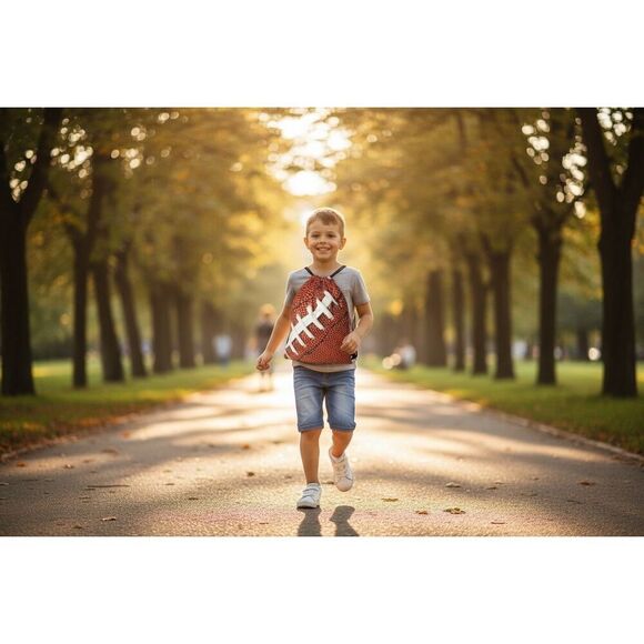 Football Drawstring Backpack Bag - Picture 3 of 5